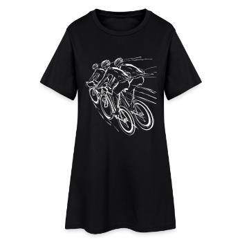Rennradfahrer Skizze - Frauen T-Shirt-Kleid - Schwarz - Vorne
