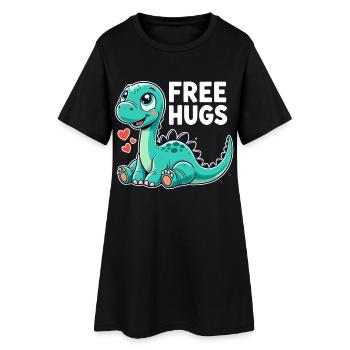 Apatosaurus Dino Baby Cadeau de câlins gratuits - Robe T-shirt Femme - noir - Devant
