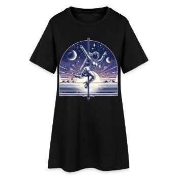 Pole Dance Astronautin Poledance Geschenk - Frauen T-Shirt-Kleid - Schwarz - Vorne