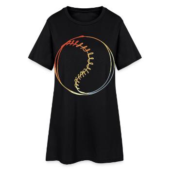 Dessin de baseball vintage - Robe T-shirt Femme - noir - Devant