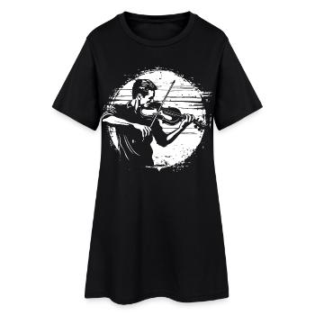Geigenspieler Skizze - Frauen T-Shirt-Kleid - Schwarz - Vorne