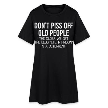 Ne pas faire chier les personnes âgées - Robe T-shirt Femme - noir - Devant