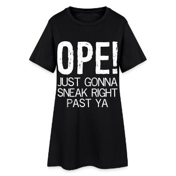 Ope va juste se faufiler juste devant toi - Robe T-shirt Femme - noir - Devant