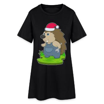 Mécanique de Noël hérisson - Robe T-shirt Femme - noir - Devant