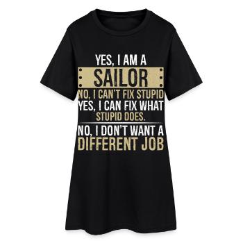 je suis un marin non je ne peux pas réparer stupide je peux - Robe T-shirt Femme - noir - Devant