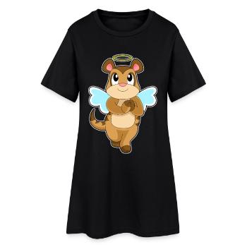 Meerkat Angel Wings - Women’s T-Shirt Dress - black - Front