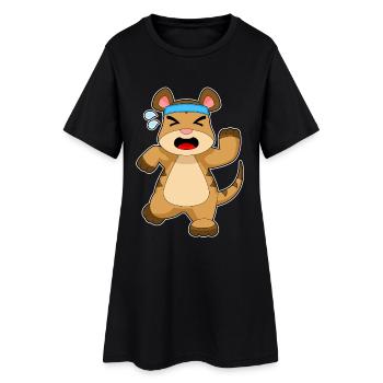 Erdmännchen Joggen Jogger Sport - Frauen T-Shirt-Kleid - Schwarz - Vorne