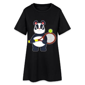 Panda Tennis Racket - Women’s T-Shirt Dress - black - Front