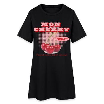 Mon Cherry Love - Robe T-shirt Femme - noir - Devant