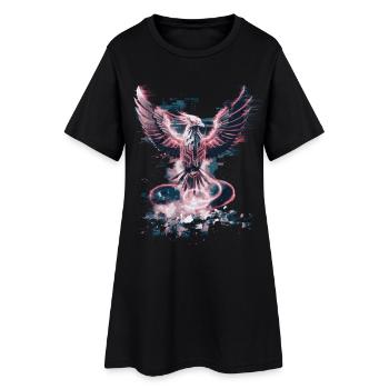 Cyber Phoenix – Renaissance numérique et ascension technologique - Robe T-shirt Femme - noir - Devant
