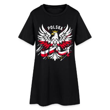 Pologne Polska aigle drapeau drapeau épique cadeau - Robe T-shirt Femme - noir - Devant
