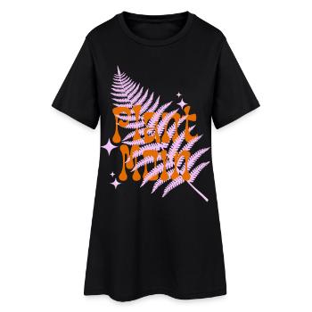 Plant Mama Stylish Print Motif - Women’s T-Shirt Dress - black - Front