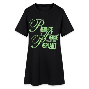 Eco Message – Reduce Reuse Replant - Women’s T-Shirt Dress - black - Front