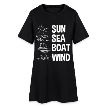 Soleil mer bateau vent - Robe T-shirt Femme - noir - Devant