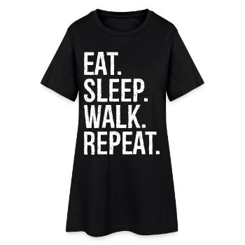 Manger Somnambule Marcher Répéter - Robe T-shirt Femme - noir - Devant