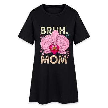 Brew Mom Orchidée - Robe T-shirt Femme - noir - Devant