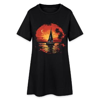 Voile d’époque - Robe T-shirt Femme - noir - Devant
