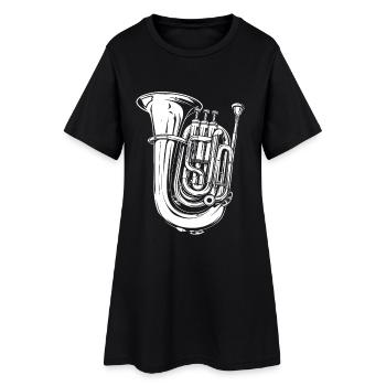 Dessin de tuba - Robe T-shirt Femme - noir - Devant