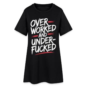 Style de graffiti avant-gardiste, surmené et sous-baisé - Robe T-shirt Femme - noir - Devant