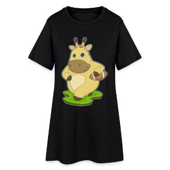 Giraffe American Football Sport - Women’s T-Shirt Dress - black - Front