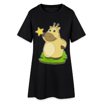 Étoile Girafe - Robe T-shirt Femme - noir - Devant