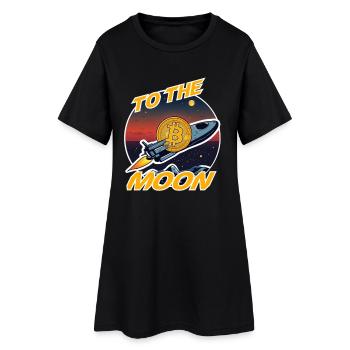 Du bitcoin à la Lune - Robe T-shirt Femme - noir - Devant
