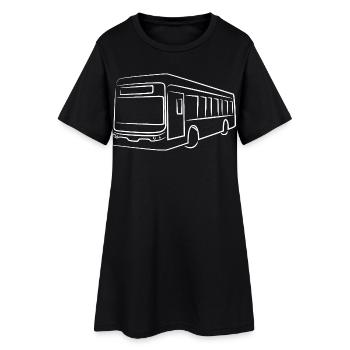 Dessin de ligne de bus - Robe T-shirt Femme - noir - Devant