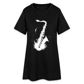 Graphisme pour saxophone - Robe T-shirt Femme - noir - Devant