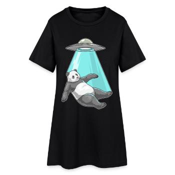Vaisseau spatial Panda Space - Robe T-shirt Femme - noir - Devant