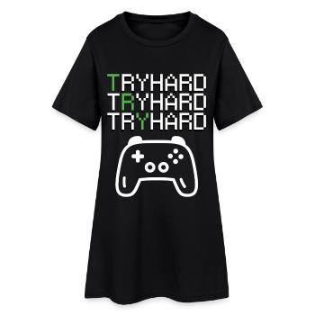 Graphismes Real Tryhard Gamer - Robe T-shirt Femme - noir - Devant