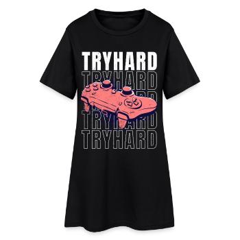 De vrais graphismes de jeu tryhard avec manette de jeu - Robe T-shirt Femme - noir - Devant