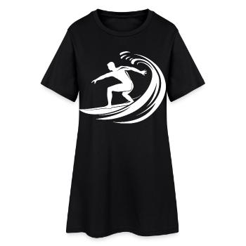 Logo de surf - Robe T-shirt Femme - noir - Devant
