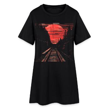 Illustration ferroviaire - Robe T-shirt Femme - noir - Devant