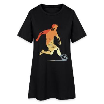 Soccer Garçon Look Vintage - Robe T-shirt Femme - noir - Devant
