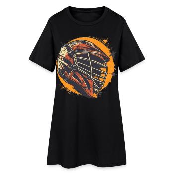 Lacrosse Helmet Graphic - Women’s T-Shirt Dress - black - Front