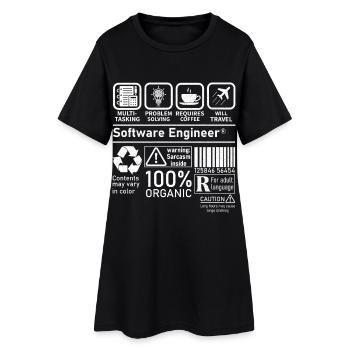 software engineer multi tasking problem solving - Frauen T-Shirt-Kleid - Schwarz - Vorne
