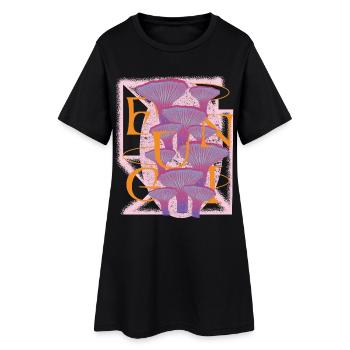 Psychedelic Fungi Bloom - Women’s T-Shirt Dress - black - Front