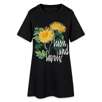Chrysanthèmes luxuriants et charmants - Robe T-shirt Femme - noir - Devant
