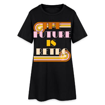 The Future is Retro – 70s Nostalgia Statement - Women’s T-Shirt Dress - black - Front