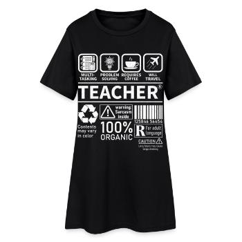 Teacher multi tasking problem solving requires - Women’s T-Shirt Dress - black - Front