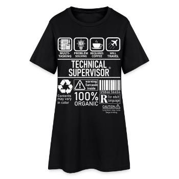 Superviseur technique multitâche résolution de problèmes - Robe T-shirt Femme - noir - Devant