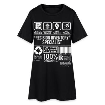 Precision Inventory Specialist multi tasking - Frauen T-Shirt-Kleid - Schwarz - Vorne