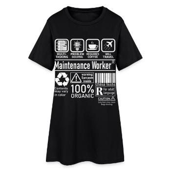 Agent d’entretien multitâche résolution de problèmes - Robe T-shirt Femme - noir - Devant