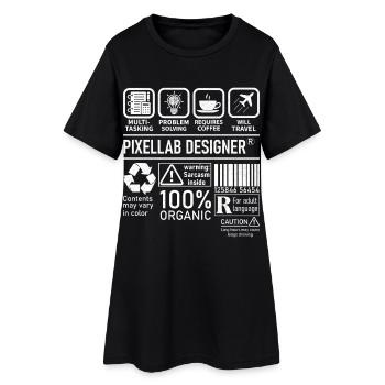 Pixellab Designer multi tasking problem solving - Frauen T-Shirt-Kleid - Schwarz - Vorne