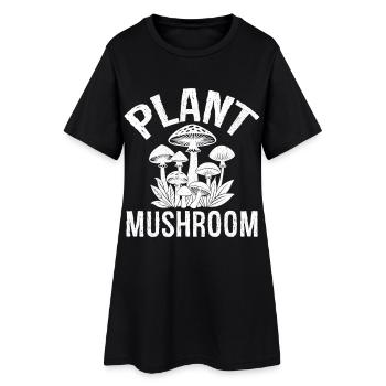 Champignon végétal - Robe T-shirt Femme - noir - Devant