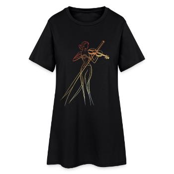 Violoniste Lineart Vintage - Robe T-shirt Femme - noir - Devant