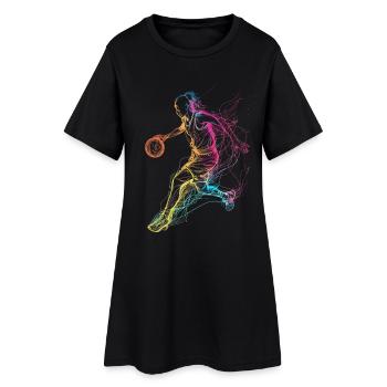 Basketteur - Robe T-shirt Femme - noir - Devant