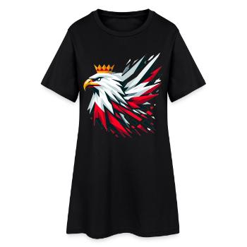 Pologne Polska Aigle Drapeau Géométrie Cadeau - Robe T-shirt Femme - noir - Devant
