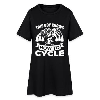 Garçon cycliste - Robe T-shirt Femme - noir - Devant