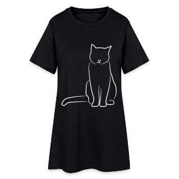 Croquis de chat - Robe T-shirt Femme - noir - Devant